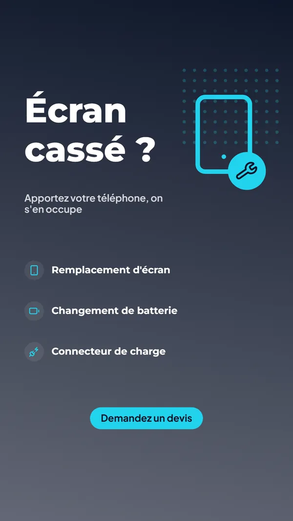 Social Studio “Broken screen?” template for a phone shop