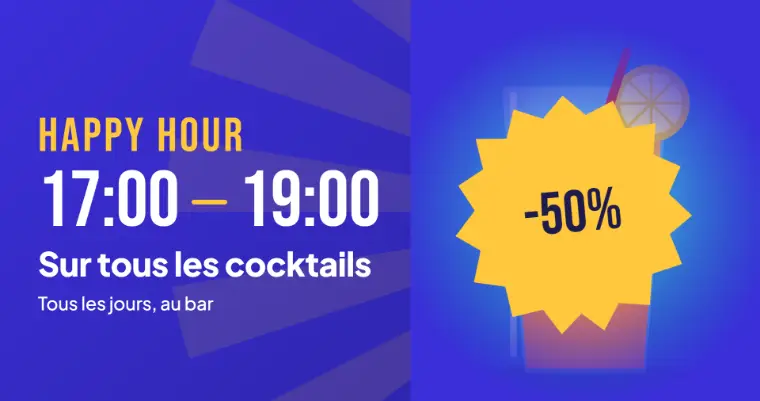 شاشة TV من دورني: عرض happy hour متحرك